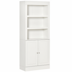 Kitchen Cupboard with 6-tier Shelving, Sideboard  Double-door , White