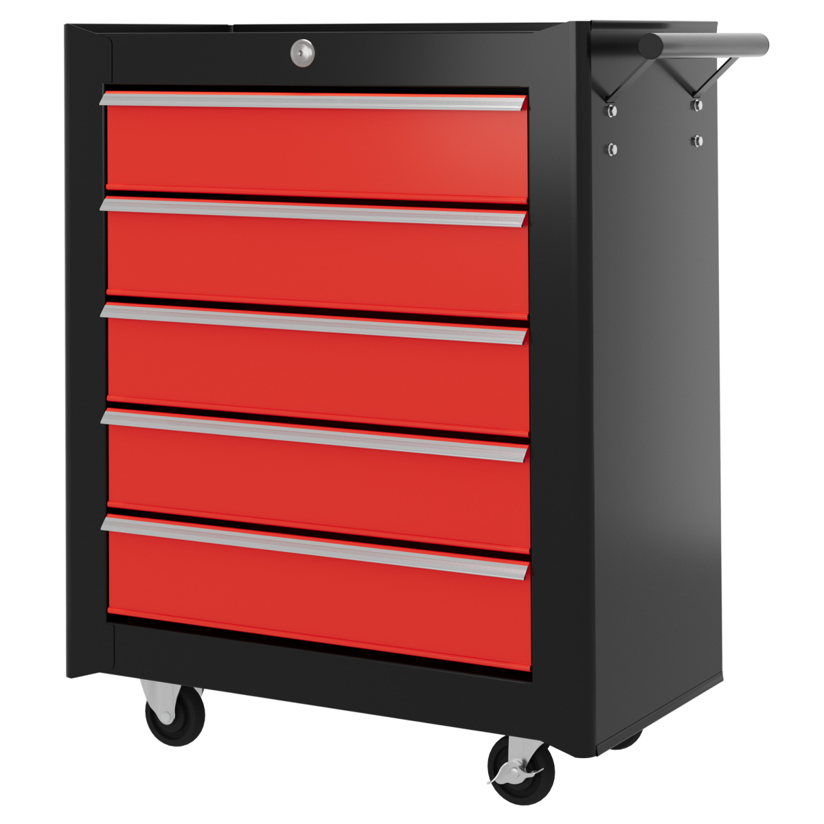 cortex-london-windsor-five-drawer-red-steel-lockable-tool-chest-with-wheels