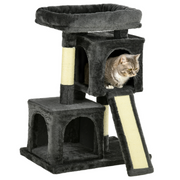 cortex-london-windsor-cat-activity-tree-black-two-houses-cushioned-perch-sisal-scratching-posts