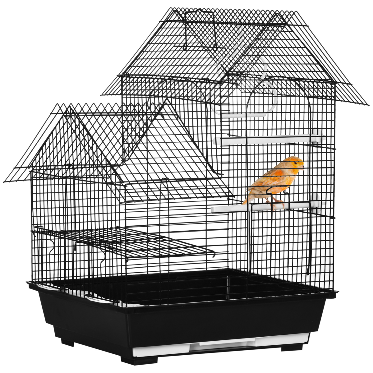 cortex-london-york-black-steel-bird-cage-plastic-perch-food-container-swing-ring-handle