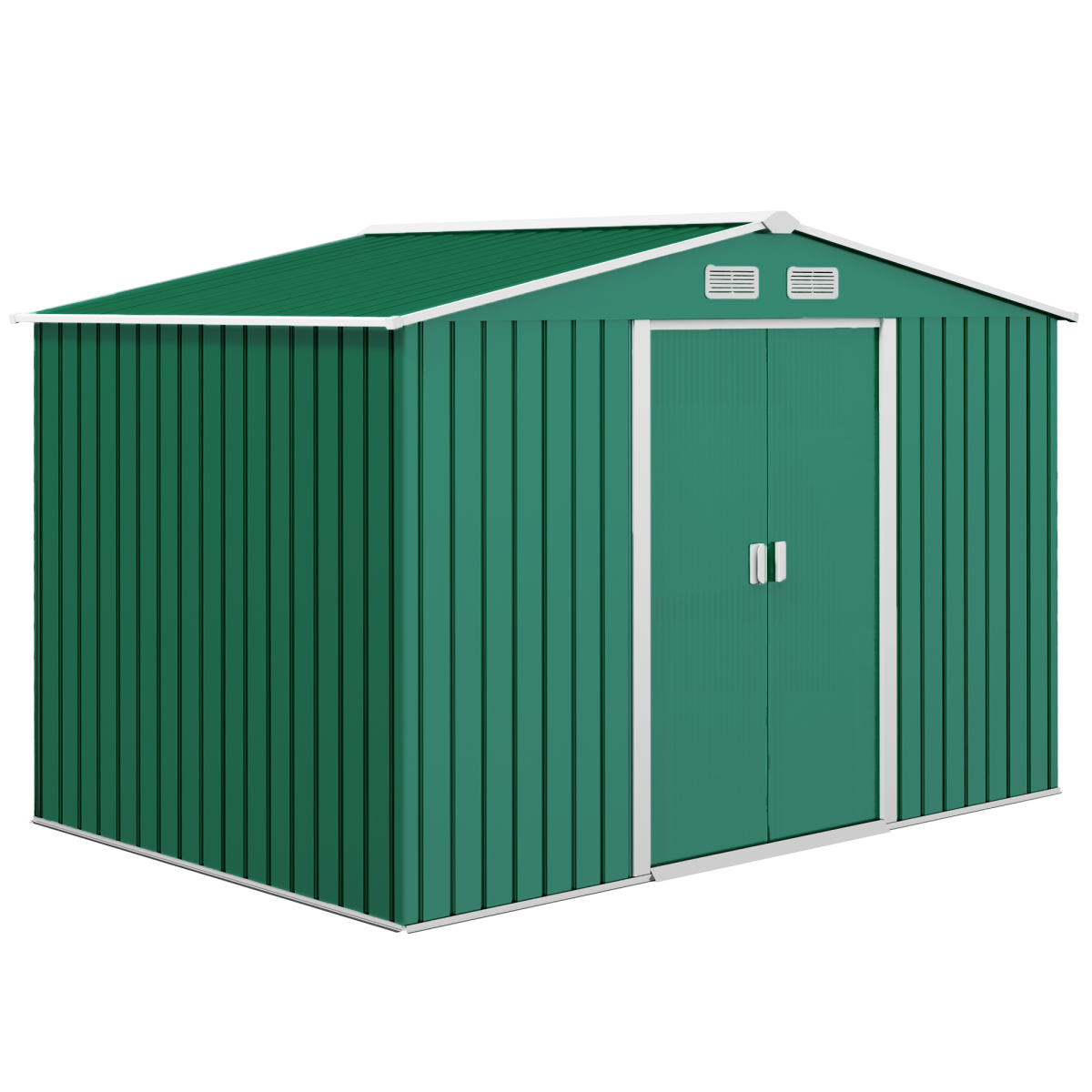 cortex-london-windsor-9x6-ft-metal-garden-storage-shed-green