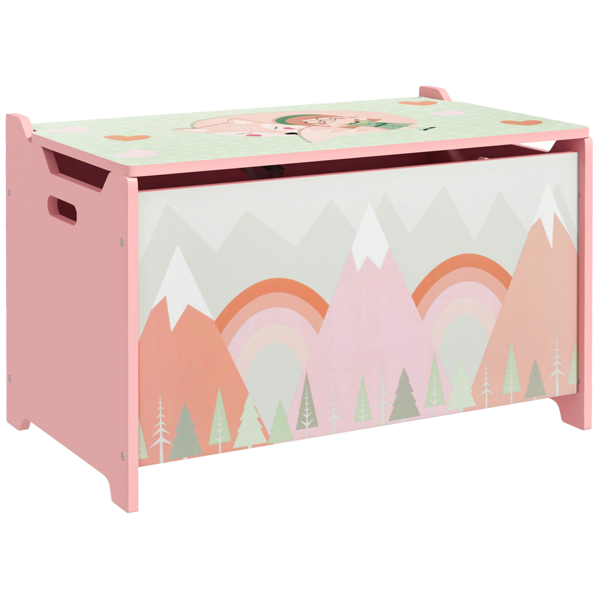cortex-london-windsor-pink-kids-toy-box-with-lid-safety-hinge