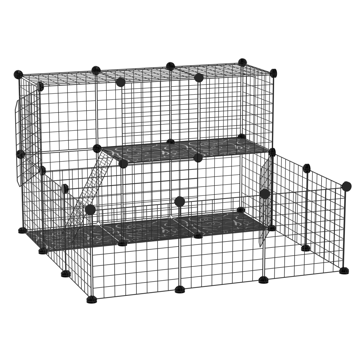 cortex-london-york-diy-small-animal-playpen-cage-black