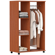cortex-london-york-walnut-open-wardrobe-hanging-rail-cubbies-wheels