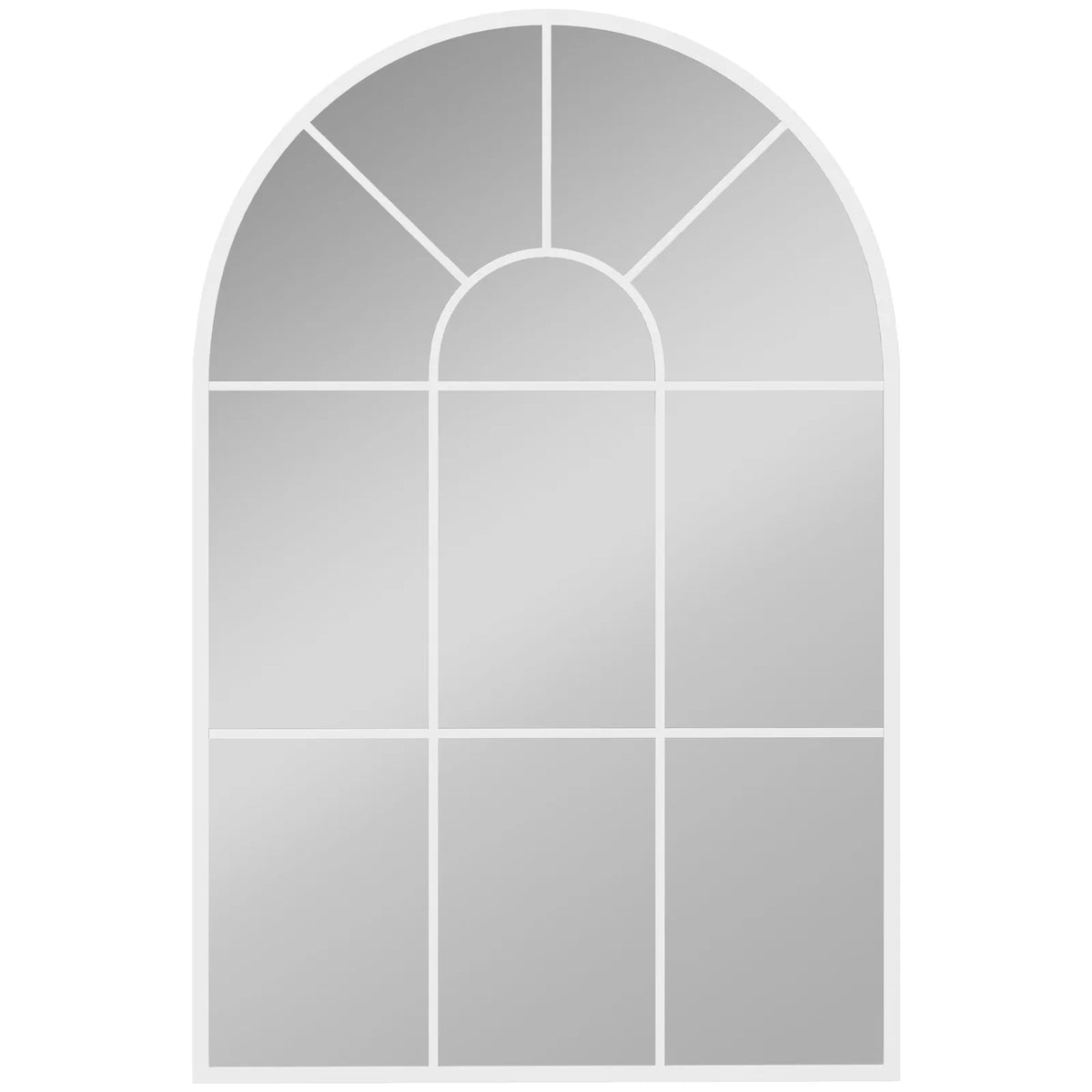 HOMCOM 90 X 61cm Arched Grid Mirror - White