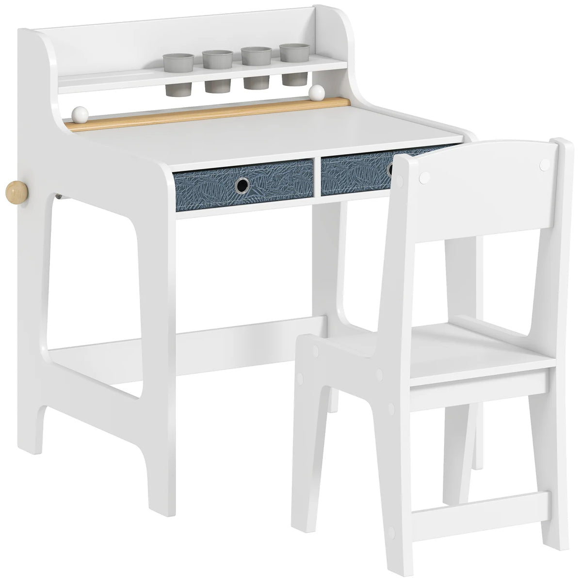 AIYAPLAY Art Table and Chair Set for children, Kids Art Desk and Chair Set with Storage Shelf and Drawers