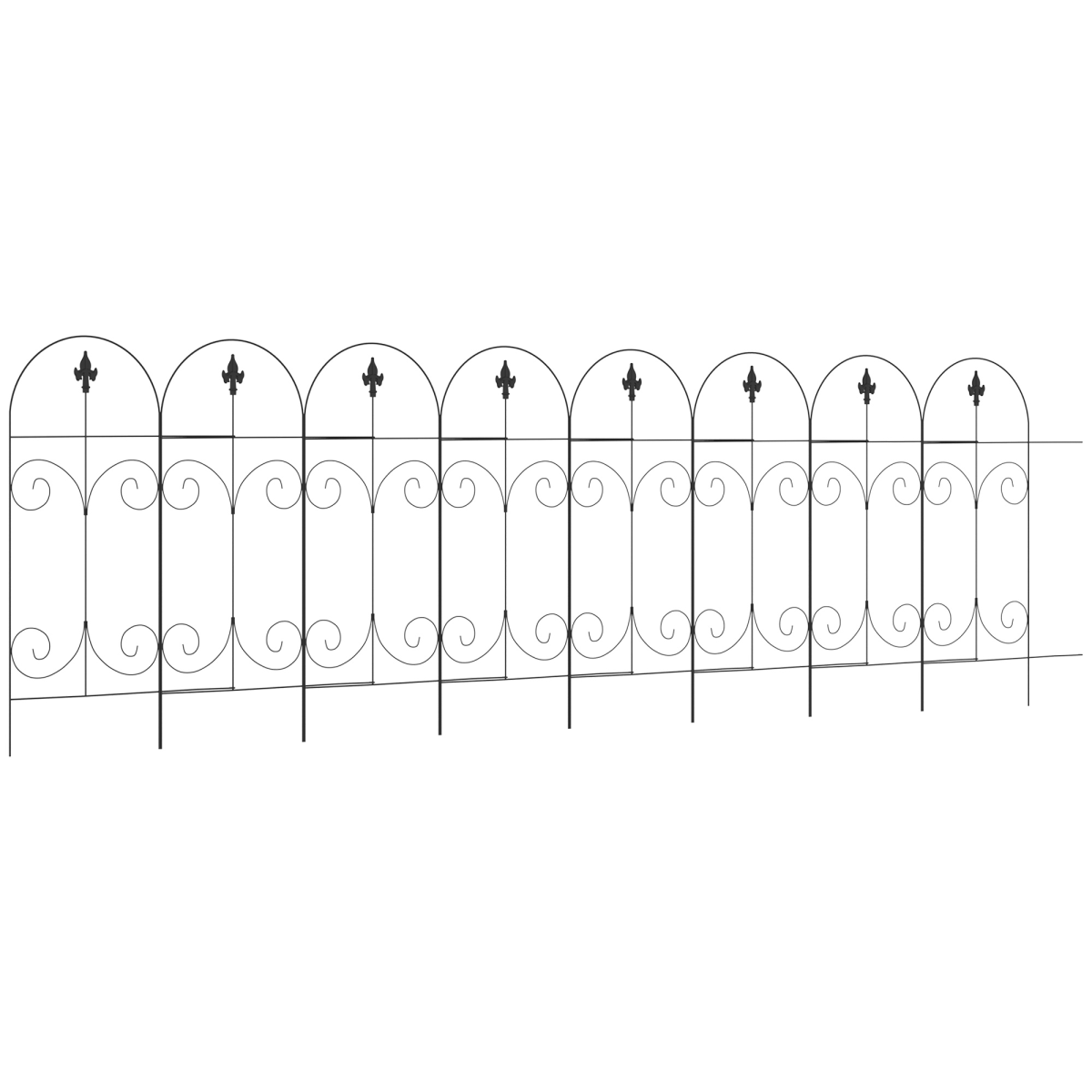 cortex-london-kew-vine-8-piece-metal-garden-fence-panels-animal-barrier