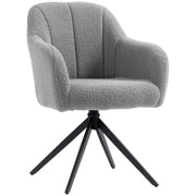 HOMCOM 360 Degree Swivel Accent Chair, Teddy Fleece Armchair, Grey