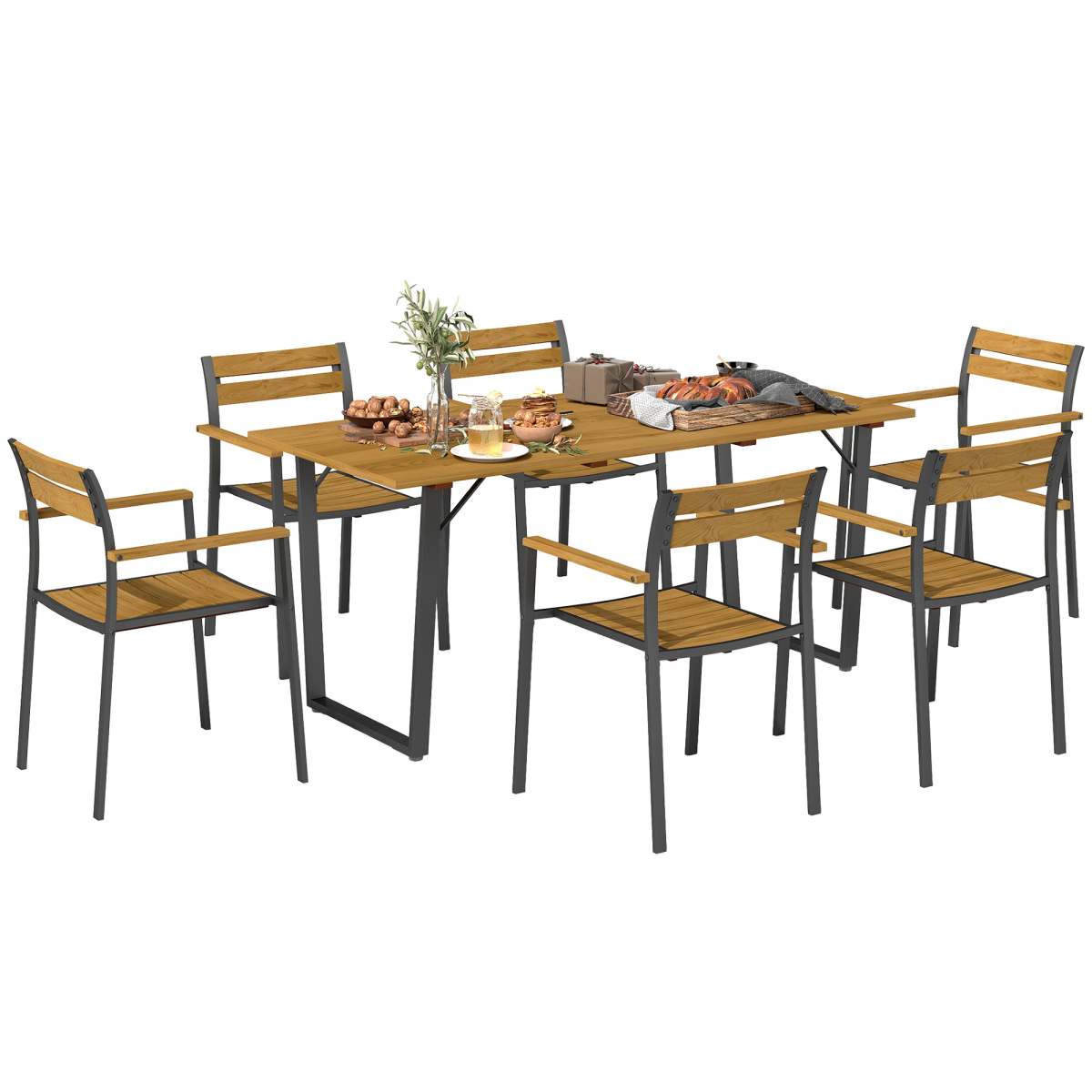 cortex-london-windsor-garden-dining-set-table-6-stackable-chairs-brown