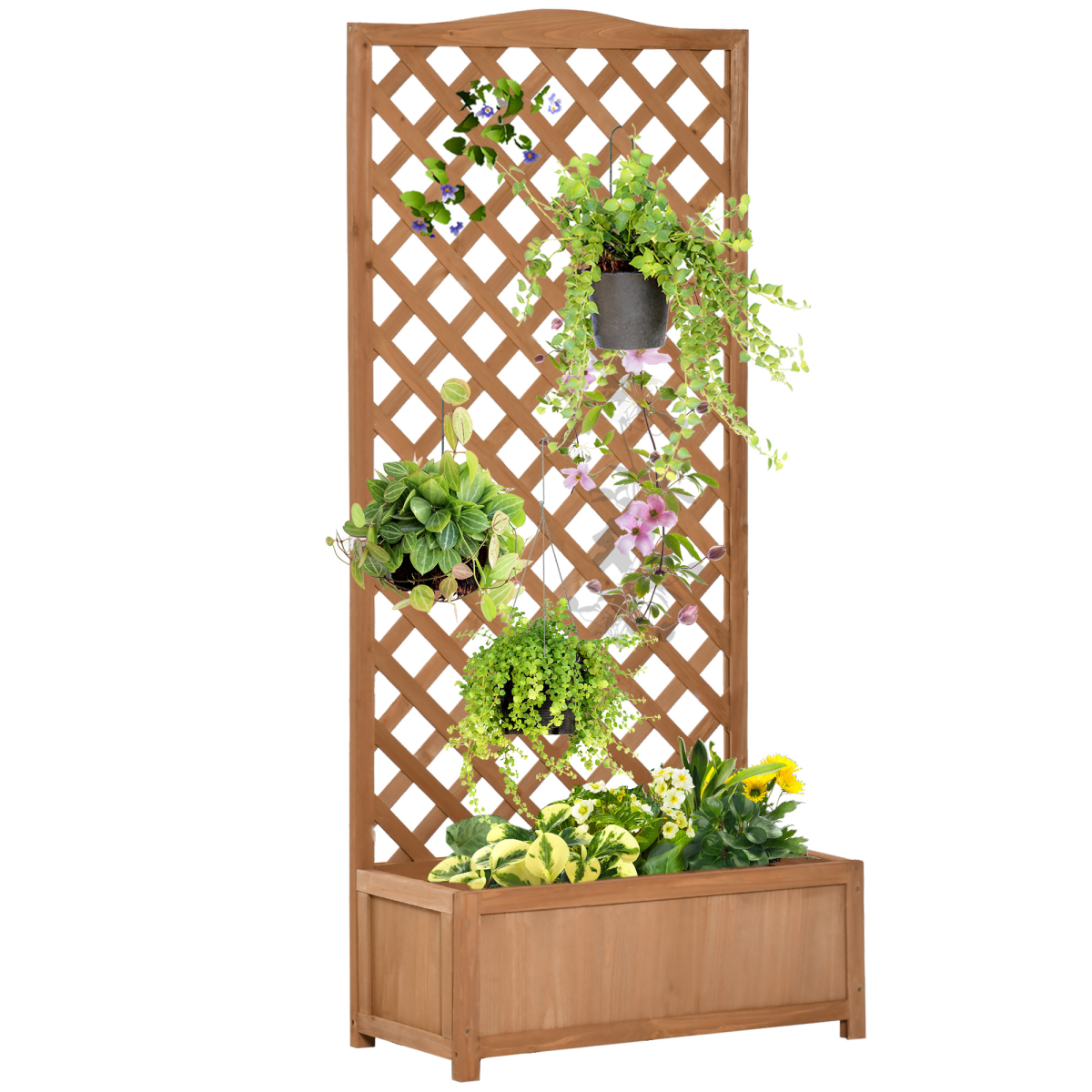 cortex-london-windsor-wooden-garden-planter-box-trellis-brown-76x36x170cm