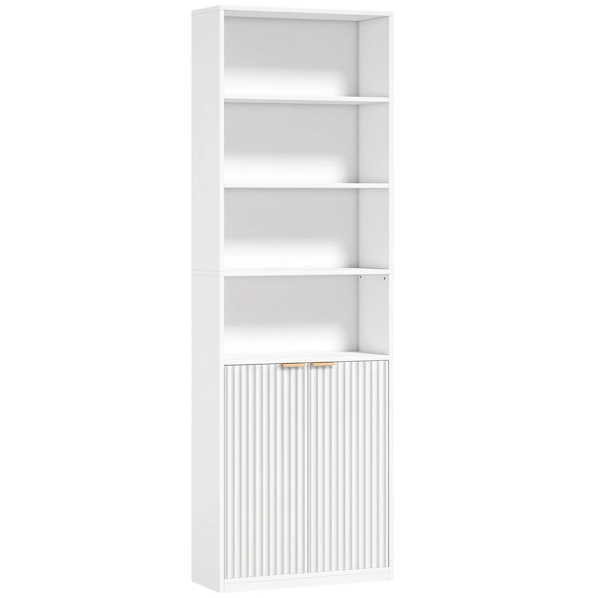 HOMCOM Bookcase Adjustable Shelf Bookshelf Anti-Tip Hardware 6-Tier, White