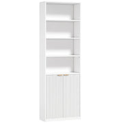 HOMCOM Bookcase Adjustable Shelf Bookshelf Anti-Tip Hardware 6-Tier, White