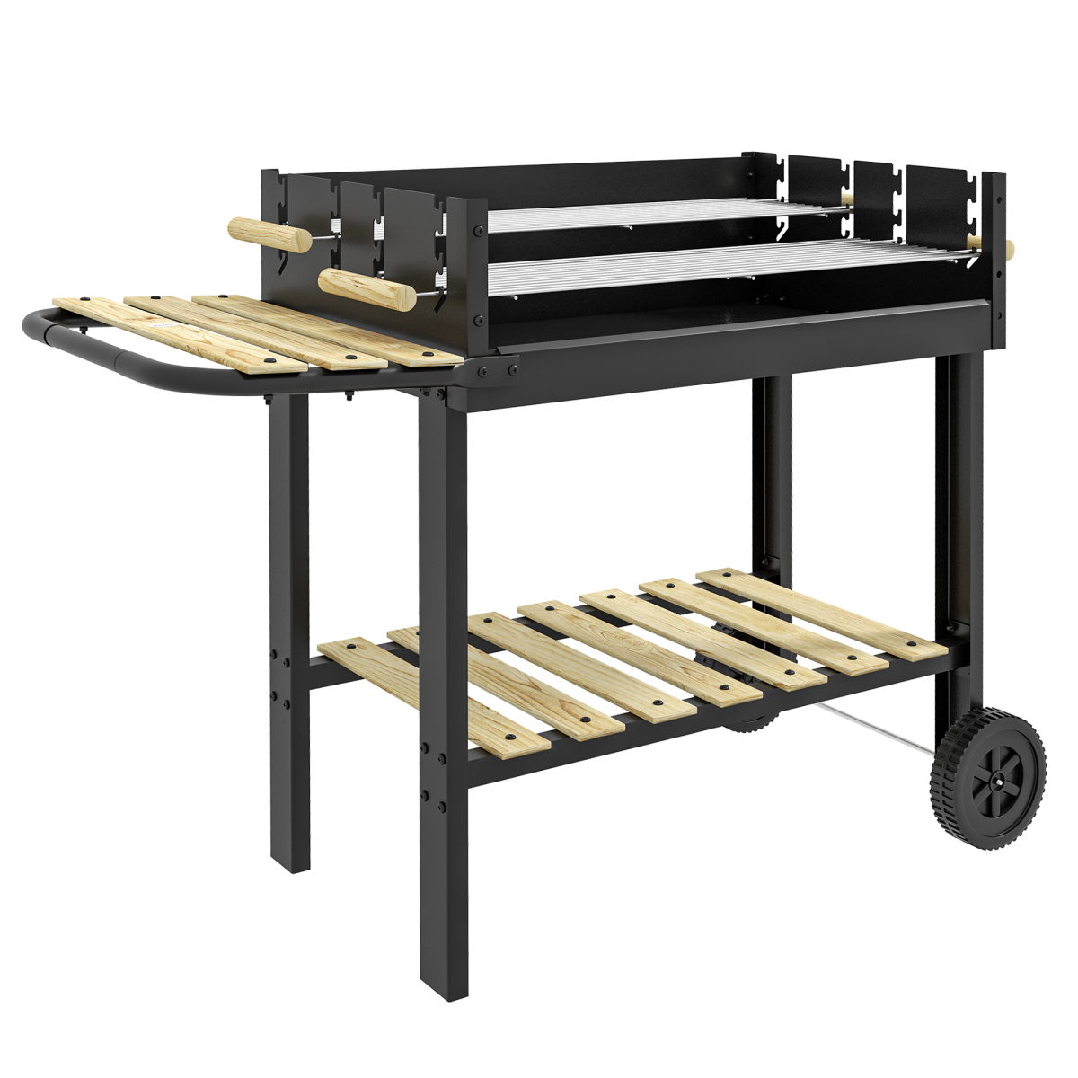 cortex-london-windsor-charcoal-bbq-grill-shelves-wheels-black