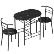 HOMCOM Three-Piece Compact Dining Set - Black