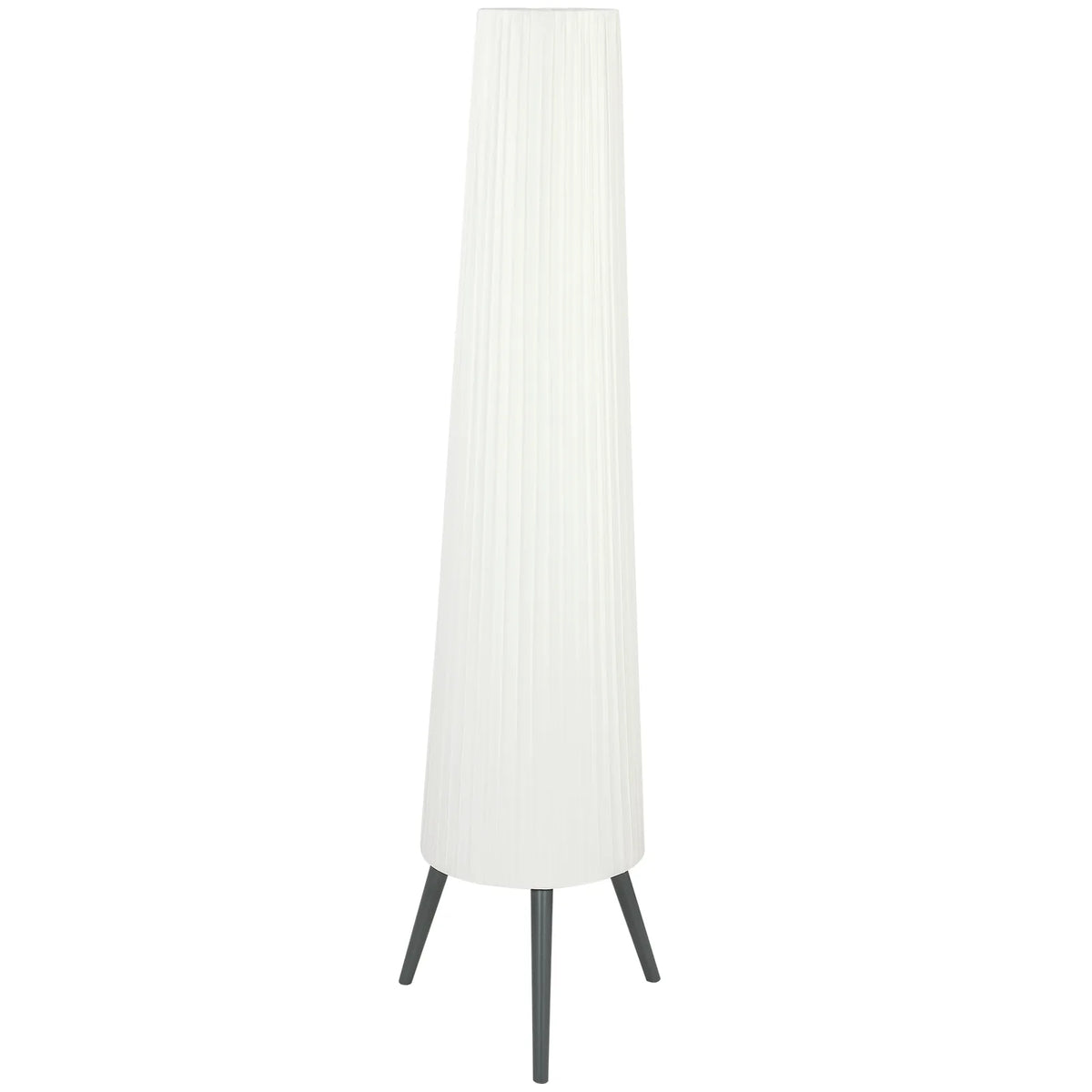 HOMCOM Dimmable Tripod Floor Lamp with Foot Switch, Nordic Standing Lamp with Fabric Shade, 153cm, White and Grey