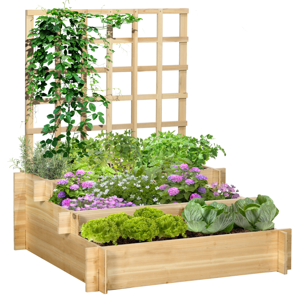 cortex-london-canterbury-three-tier-wooden-garden-planter-with-trellis