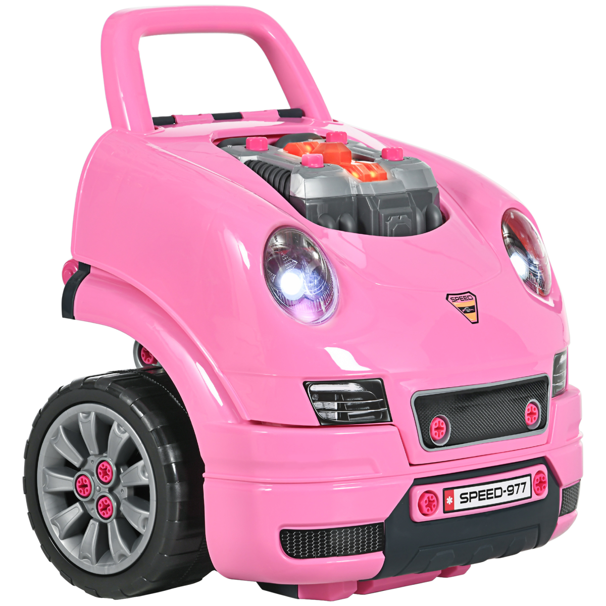 cortex-london-windsor-pink-kids-truck-engine-toy-set-horn-light-car-key