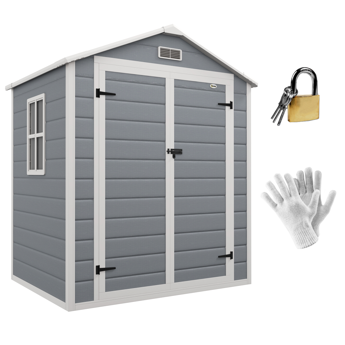 cortex-london-windsor-plastic-garden-storage-shed-lockable-double-doors-grey
