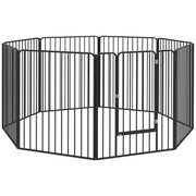 cortex-london-windsor-100cm-eight-panel-steel-dog-playpen-black