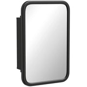 HOMCOM Bathroom Wall Cabinet with Tempered Mirror Metal Bathroom Mirror Cabinet with 3 Shelves Black