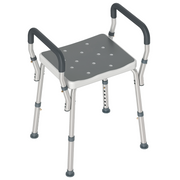 HOMCOM Rust-Free Aluminium Bath Chair with Adjustable Height, Grey