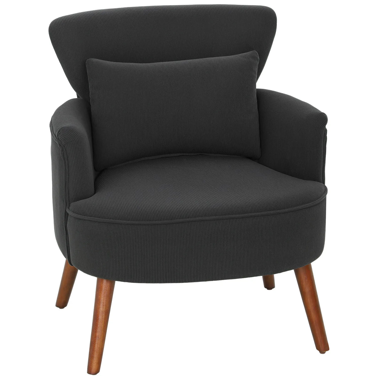 HOMCOM Corduroy Retro Accent Chair - Black