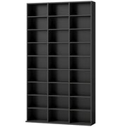 HOMCOM 835 CD/500 DVD Storage Unit, Blu-ray Media Storage Shelf with 27 Compartments and 21 Adjustable Shelves, Black