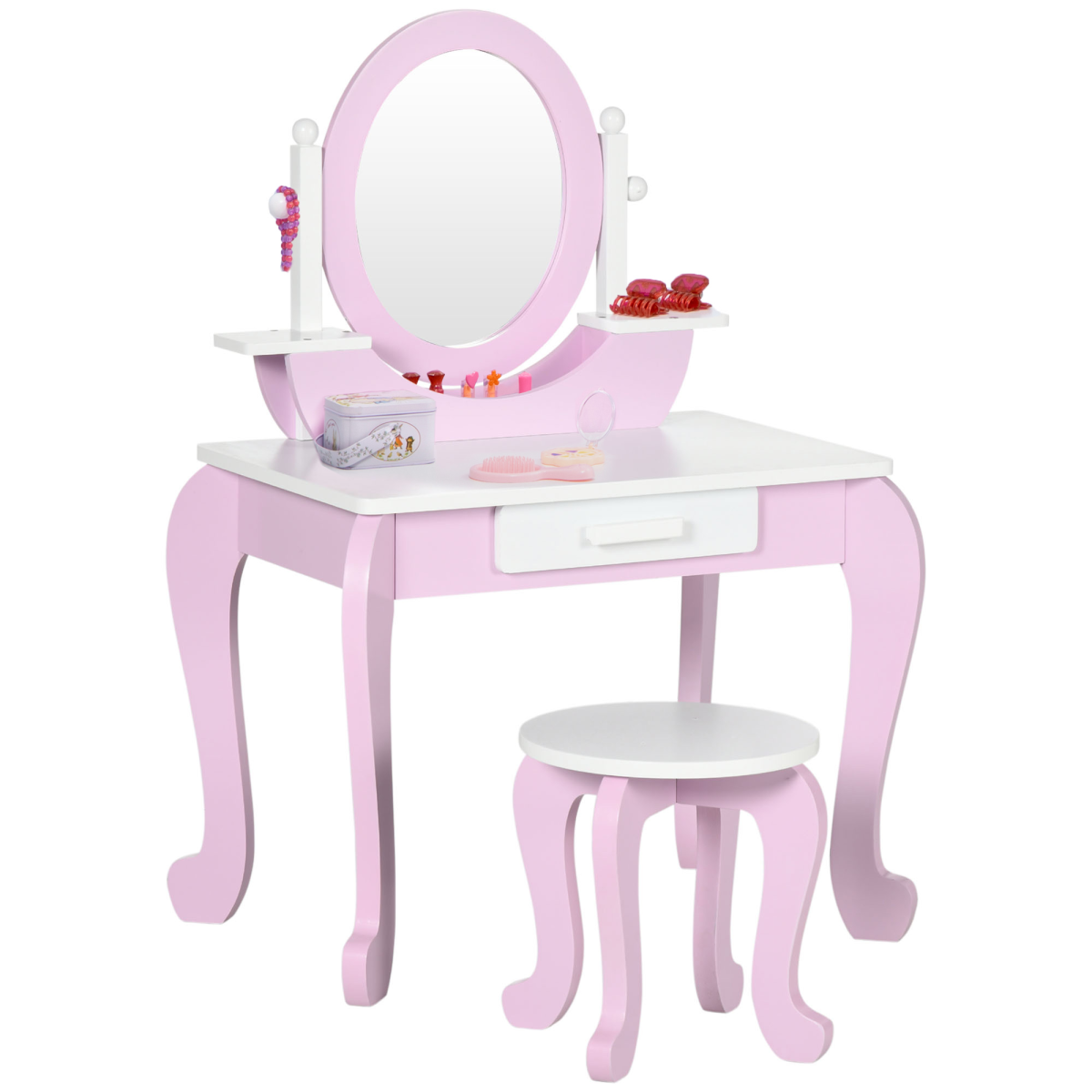 cortex-london-windsor-kids-pink-dressing-table-mirror-stool-drawer