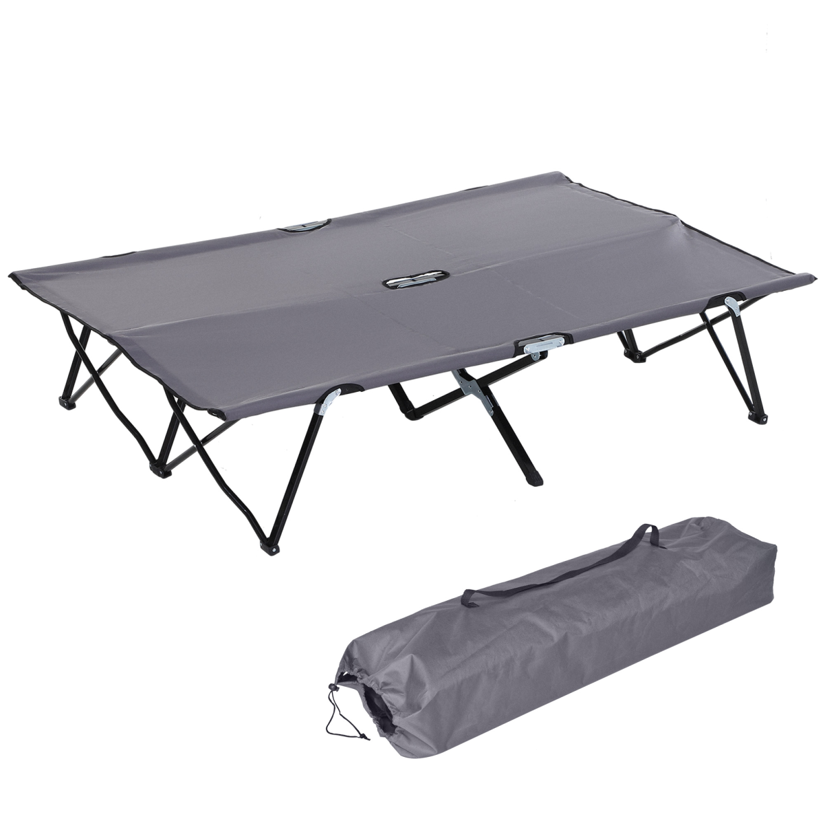 cortex-london-york-double-camping-folding-cot-grey