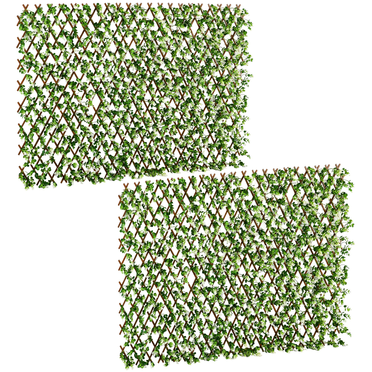 cortex-london-windsor-eucalyptus-artificial-hedge-trellis-screen-set-two-piece-green