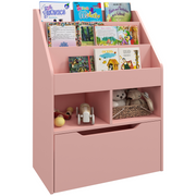 cortex-london-windsor-pink-kids-bookcase-toy-storage-drawer-wheels