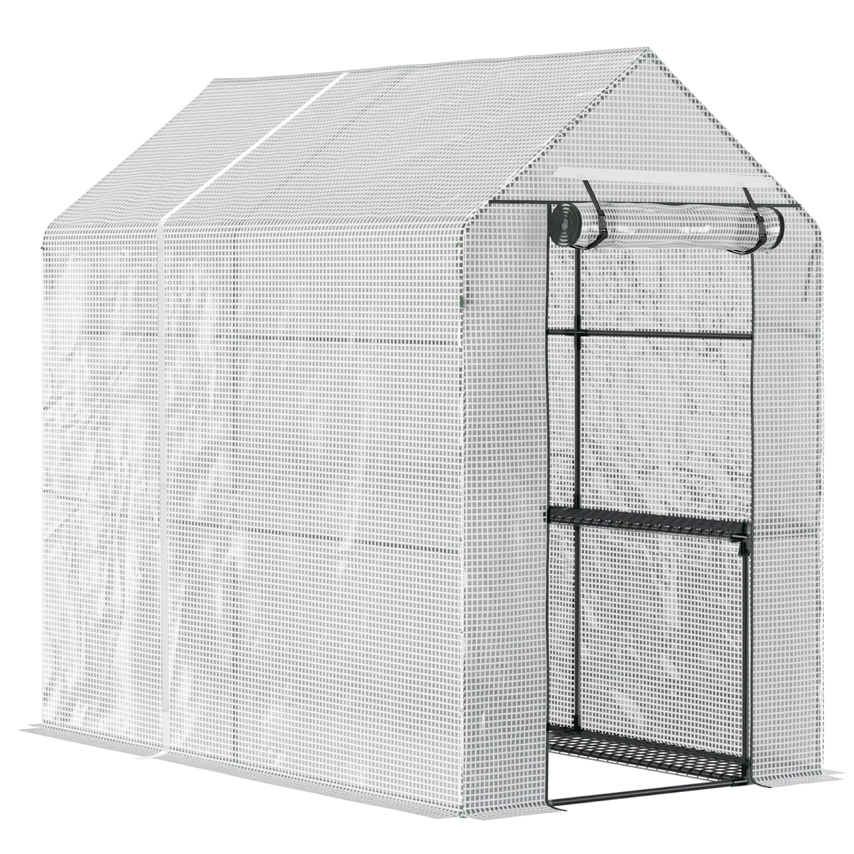 cortex-london-steeple-white-walk-in-garden-greenhouse-four-wire-shelves