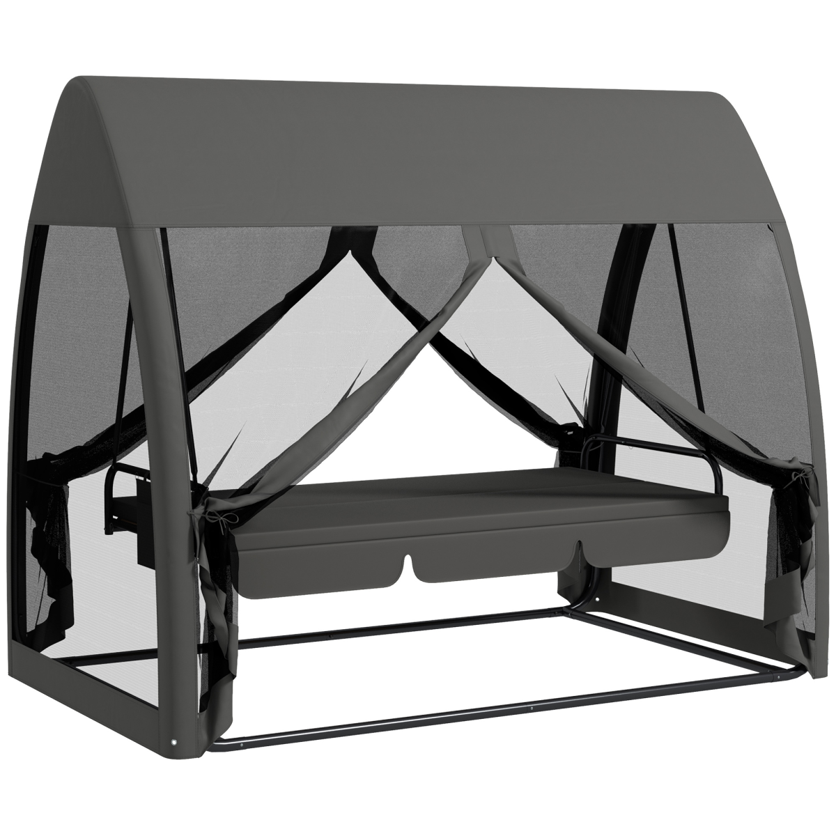cortex-london-windsor-three-seater-garden-swing-bed-canopy-grey