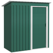cortex-london-outsunny-westminster-garden-storage-shed-green-galvanised-steel-sliding-door-sloped-roof