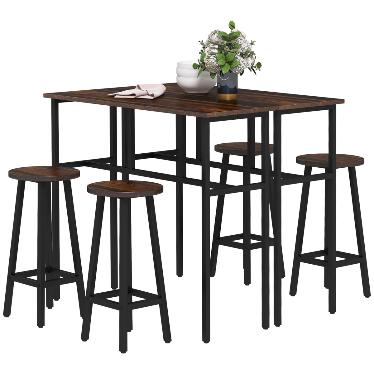 cortex-london-york-industrial-bar-table-set-two-tables-four-stools-rustic-brown