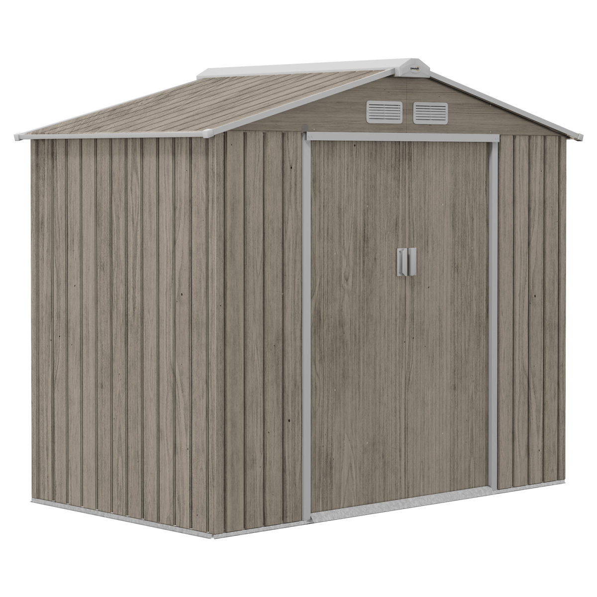 cortex-london-windsor-light-brown-galvanised-steel-garden-shed-locking-sliding-double-door