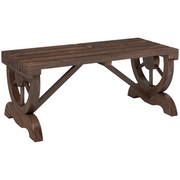 cortex-london-york-rustic-wooden-wagon-wheel-bench-two-seater-brown-fir-wood