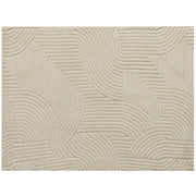 HOMCOM Modern Geometric Rug, Thick Plush, Non-Slip, 200 x 140 cm, Cream, Living Room, Bedroom, Office