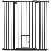 cortex-london-windsor-pawhut-extra-tall-dog-gate-cat-door-auto-close-stairs-74-101-cm