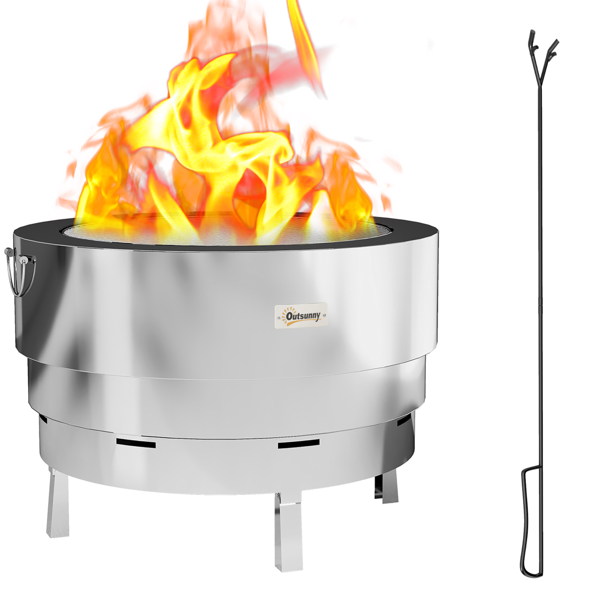 cortex-london-windsor-stainless-steel-fire-pit-grill-silver
