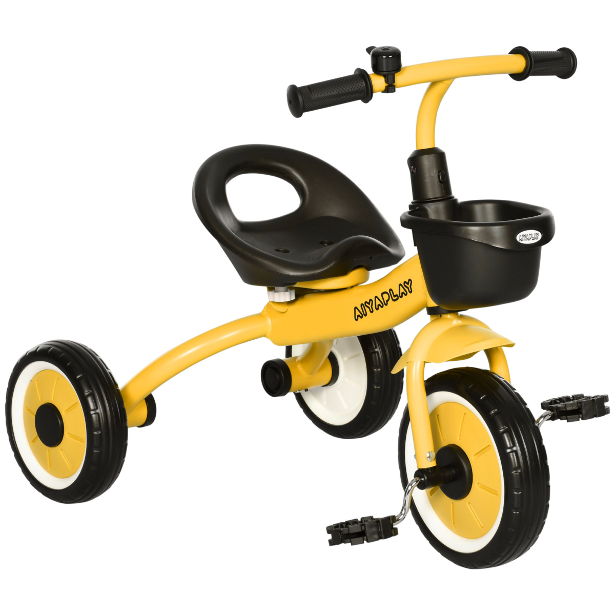 cortex-london-windsor-kids-tricycle-adjustable-seat-basket-yellow