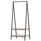 cortex-london-york-149cm-two-tier-garment-rack-black-wood-grain
