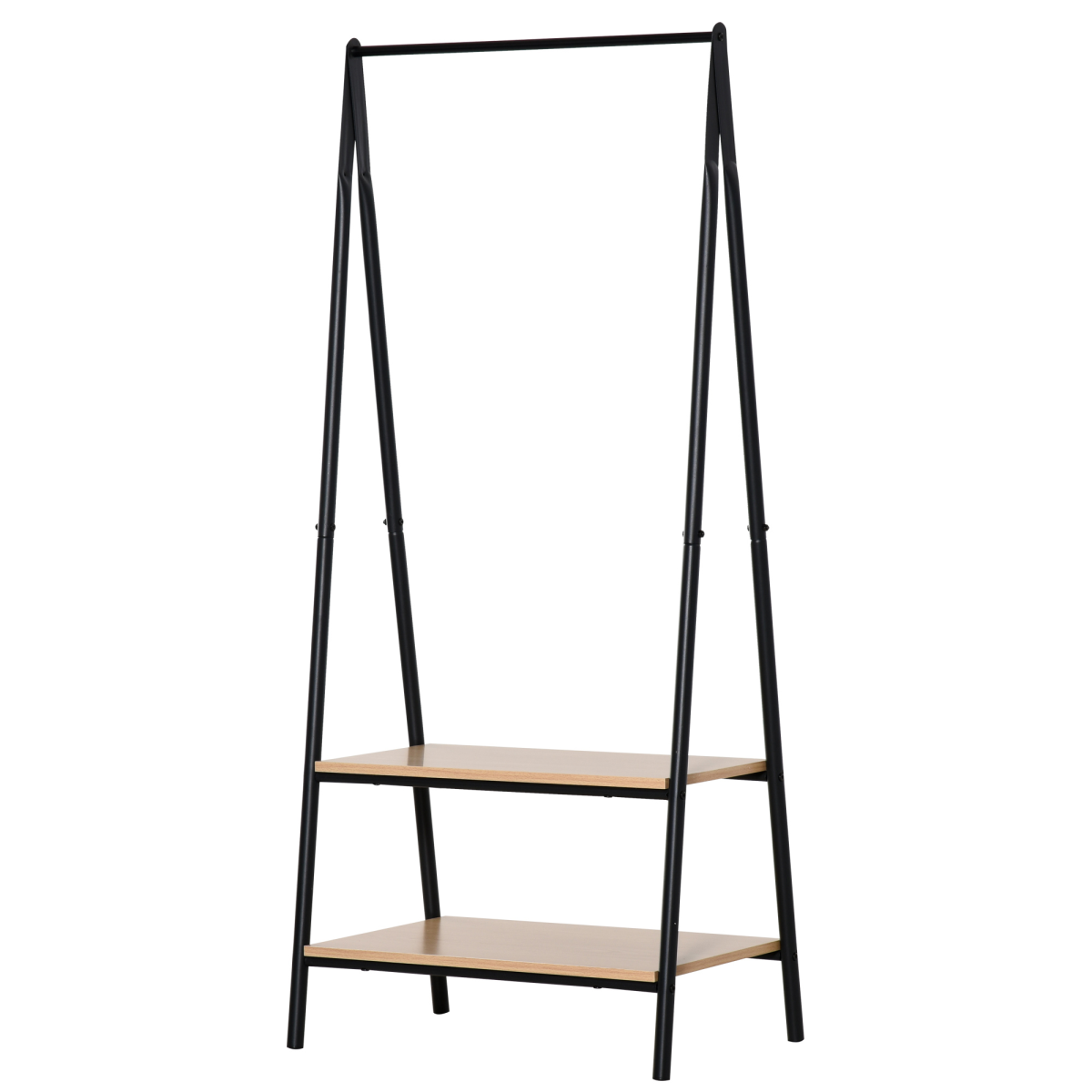 cortex-london-york-149cm-two-tier-garment-rack-black-wood-grain
