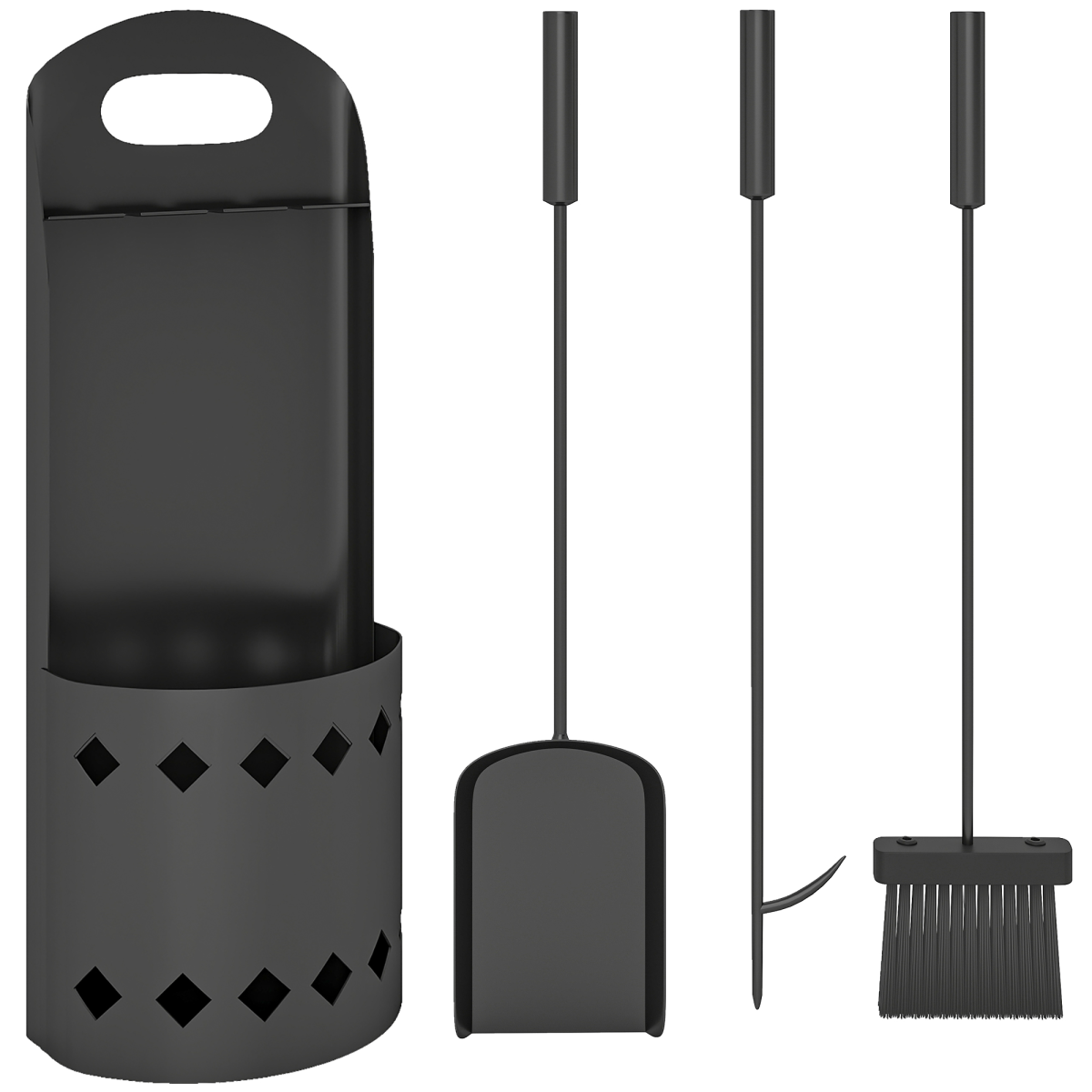 cortex-london-windsor-black-metal-four-piece-fireplace-companion-set