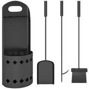cortex-london-windsor-black-metal-four-piece-fireplace-companion-set