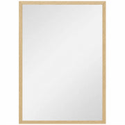 HOMCOM Wall Bathroom Mirror, 60 x 40 cm Wall-Mounted Mirror for Living Room, Bedroom, Hallway, Natural Wood Finish