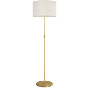 HOMCOM Floor Lamp with Remote, Height Adjustable Standing Lamp with Linen Shade, Dimmable with 3000K-6000K Adjustable Colour Temperatures, Foot Switch for Living Room Bedroom Office, Gold Tone