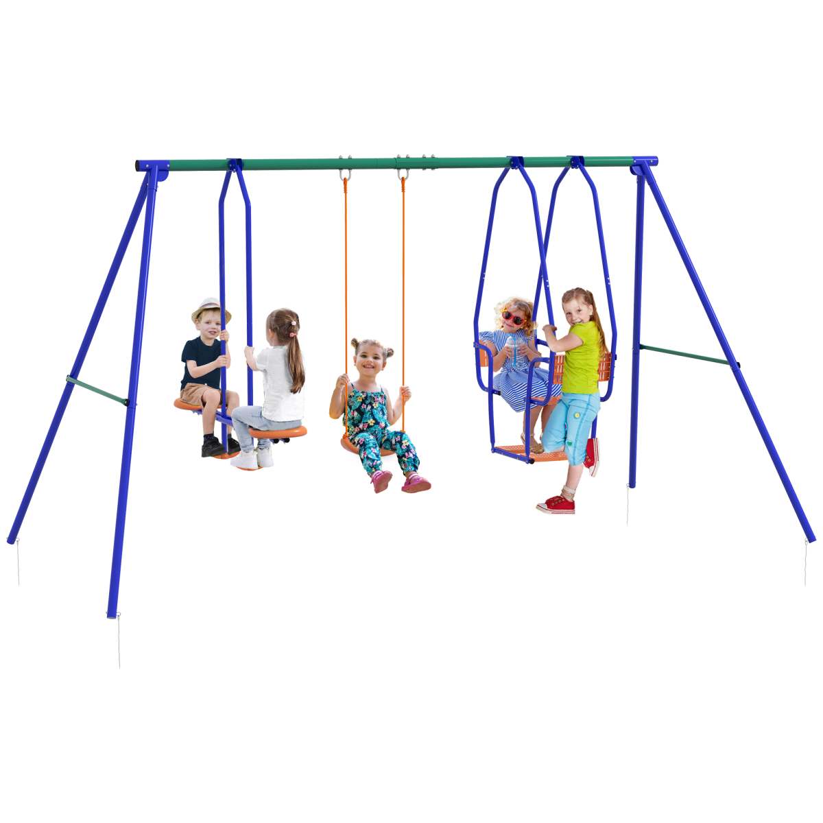 cortex-london-windsor-metal-kids-swing-set-glider-rocker-orange