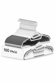 Belofay 100 Pack White Plastic Coat Hangers Non Slip Heavy Duty Adult Clothes