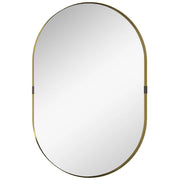 HOMCOM Wall Mirror, Bathroom Mirror with Elevated Aluminium Alloy Frame, 60 x 90 cm, Gold Tone